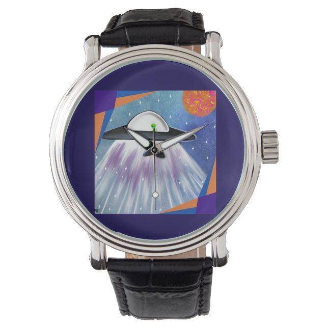 Buitenaards ruimteschip UFO Space Horloge (Voorkant)