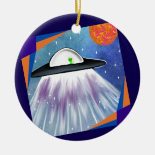Buitenaards ruimteschip UFO Space Keramisch Ornament
