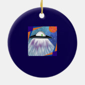 Buitenaards ruimteschip UFO Space Keramisch Ornament (Achterkant)