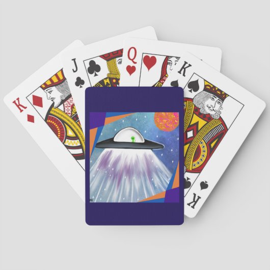 Buitenaards ruimteschip UFO Space Pokerkaarten (Achterkant)