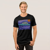 Buitenaards ruimteschip UFO UAP paranormaal Tri-Blend Shirt (Voorkant volledig)
