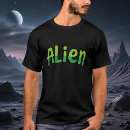 Buitenaards Schattig Speels Ruimte Alien Groene Ty T-shirt
