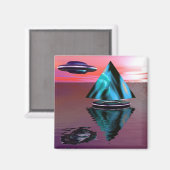 Buitenaards schip en piramidemagneet magneet (Voorkant / Achterkant)