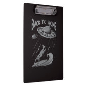 buitenaards surfende illustratie met thuis klembord (Rechts)