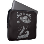 buitenaards surfende illustratie met thuis laptop sleeve (Voorkant Rechts)