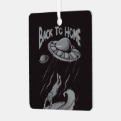 buitenaards surfende illustratie met thuis metalen ornament (Voorkant links)