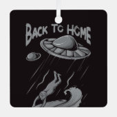 buitenaards surfende illustratie met thuis metalen ornament (Voorkant)