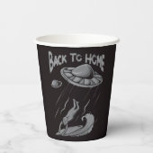 buitenaards surfende illustratie met thuis papieren bekers (Achterkant)