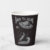 buitenaards surfende illustratie met thuis papieren bekers (Voorkant)