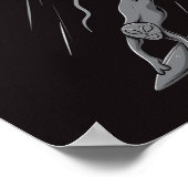 buitenaards surfende illustratie met thuis poster (Hoek)