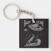 buitenaards surfende illustratie met thuis sleutelhanger (Voorkant)