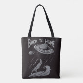 buitenaards surfende illustratie met thuis tote bag (Achterkant)