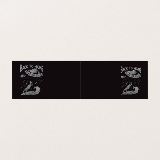 buitenaards surfende illustratie met thuis visitekaartje (Buitenkant ongevouwen)