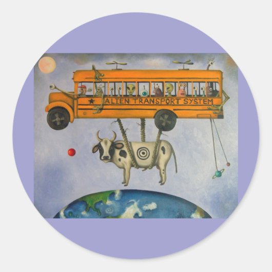 Buitenaards transportsysteem ronde sticker (Voorkant)