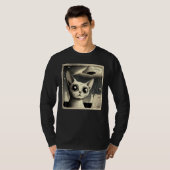 Buitenaards UFO Kat Selfie T-shirt (Voorkant volledig)
