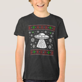 BUITENAARDS UFO LEPLIJK KERST TRUI KERST Tri-Blend SHIRT