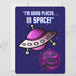 BUITENAARDS, UNIVERSE, RAKETSCHIP, PLANEET EN RUIM FEESTDAGENKAART