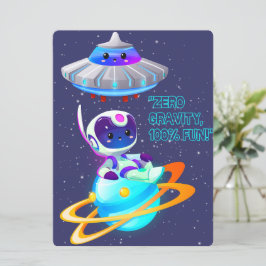 BUITENAARDS, UNIVERSE, RAKETSCHIP, PLANEET EN RUIM FEESTDAGENKAART