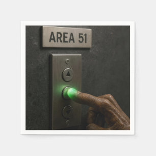 Buitenaards vinger op een Area 51 liftknop Servet
