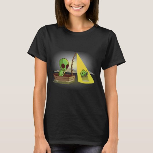 Buitenaards vissen t-shirt (Voorkant)