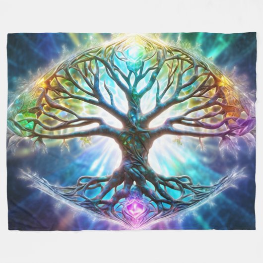 Buitenaards vliegtuig: De Boom van het Leven Werpt Fleece Deken (Voorkant (Horizontaal))