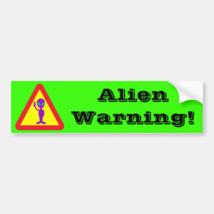 Buitenaards Waarschuwingsbord Bumpersticker