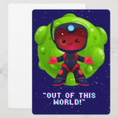 BUITENAARDS WEEZEN, HEELAL, RAKETSCHIP, PLANEET EN FEESTDAGENKAART (Voorkant / Achterkant)