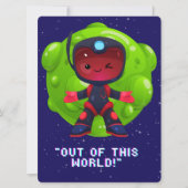 BUITENAARDS WEEZEN, HEELAL, RAKETSCHIP, PLANEET EN FEESTDAGENKAART (Voorkant)