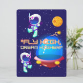 BUITENAARDS WEEZEN, HEELAL, RAKETSCHIP, PLANEET EN FEESTDAGENKAART (Staand voorkant)