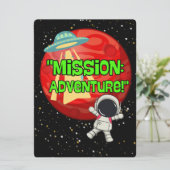 BUITENAARDS WEEZEN, HEELAL, RAKETSCHIP, PLANEET EN FEESTDAGENKAART (Staand voorkant)