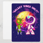 BUITENAARDS WEEZEN, HEELAL, RAKETSCHIP, PLANEET EN FEESTDAGENKAART (Voorkant / Achterkant)