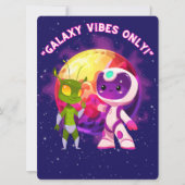 BUITENAARDS WEEZEN, HEELAL, RAKETSCHIP, PLANEET EN FEESTDAGENKAART (Voorkant)