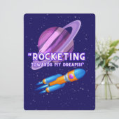 BUITENAARDS WEEZEN,HEELAL, RAKETSCHIP, PLANEET EN  FEESTDAGENKAART (Staand voorkant)