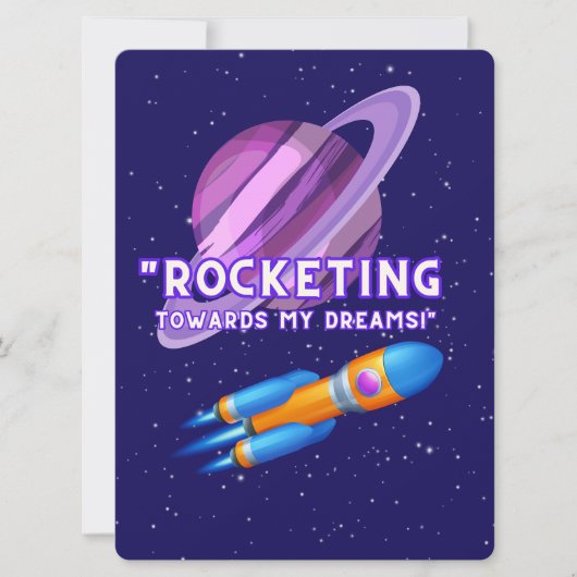 BUITENAARDS WEEZEN,HEELAL, RAKETSCHIP, PLANEET EN  FEESTDAGENKAART (Voorkant)