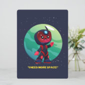 BUITENAARDS WEEZEN, HEELAL, RAKETSCHIP, PLANEET EN FEESTDAGENKAART (Staand voorkant)