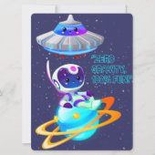 BUITENAARDS WEEZEN, HEELAL, RAKETSCHIP, PLANEET EN FEESTDAGENKAART (Voorkant)