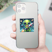 BUITENAARDS WESEN MET EEN RAKET STICKER (Telefoon)