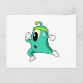 Buitenaards wezen als hardloper briefkaart (Voorkant)