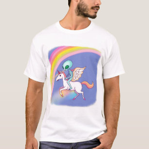 Buitenaards wezen die op een Pegasus rijdt T-shirt