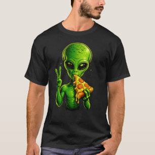 Buitenaards Wezen Eet Pizza Grappige Klassieke Kun T-shirt
