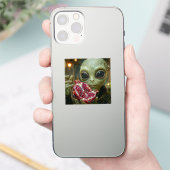 Buitenaards Wezen en Granaatappel Sticker (Telefoon)