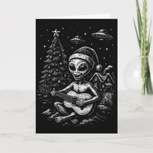 Buitenaards Wezen Houdt Van Kerstmis Kaart (Voorkant)