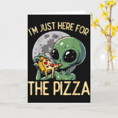 Buitenaards wezen Ik ben hier alleen voor Zza Leuk Kaart (Gele Bloem)