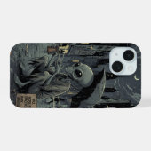 Buitenaards wezen in de regen iPhone 15 case (Achterkant horizontaal)