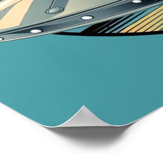 Buitenaards wezen in ruimteschip poster (Hoek)