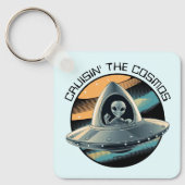 Buitenaards wezen in ruimteschip sleutelhanger (Voorkant)