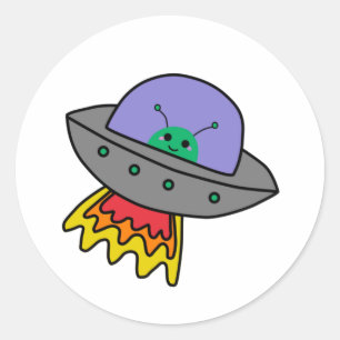 Buitenaards wezen in ruimteschip Sticker