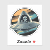 Buitenaards wezen in ruimteschip sticker (Vel)