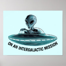 Buitenaards wezen in UFO Poster