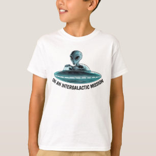 Buitenaards wezen in UFO T-shirt